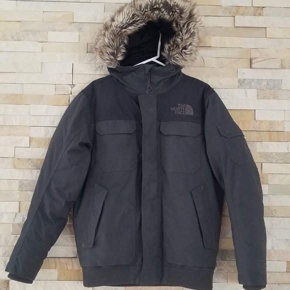 The North Face Other - North Face Mens Small Grey Fur Hood Insulated Down Winter Parka Jacket Puff Coat